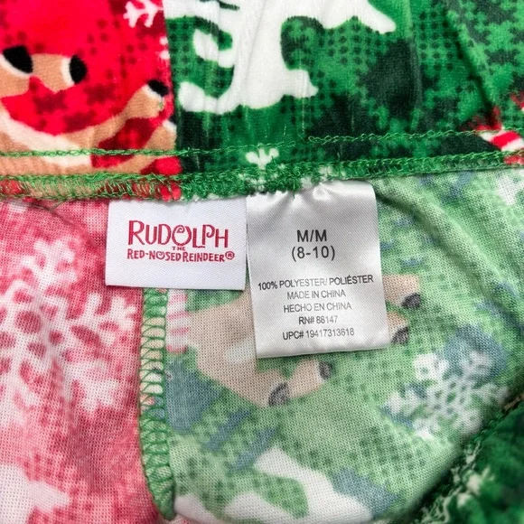 Rudolph‎ the Red-Nosed Reindeer Women's Velour Jogger Pajamas, Allover Print M - Picture 10 of 10